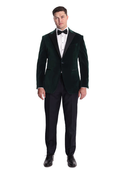 emerald green dress jacket Emerald green velvet wide lapel limited edition Blazer with peak lapels