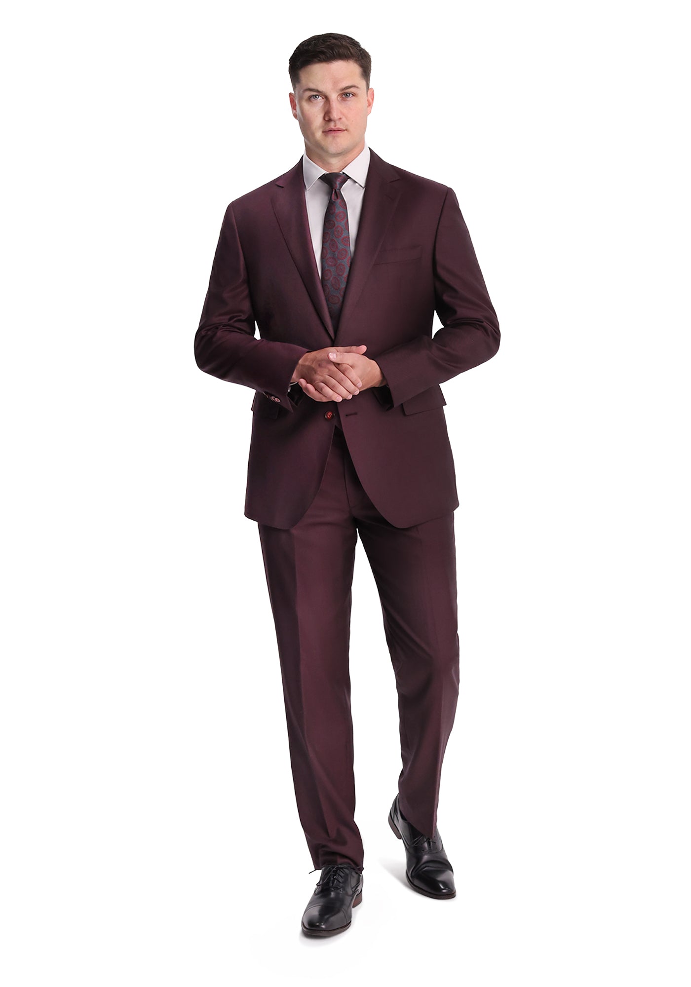 Maroon Sharkskin Suit