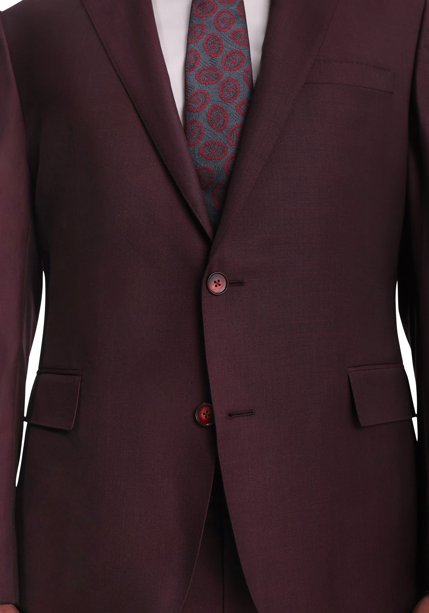 Maroon Sharkskin Blazer