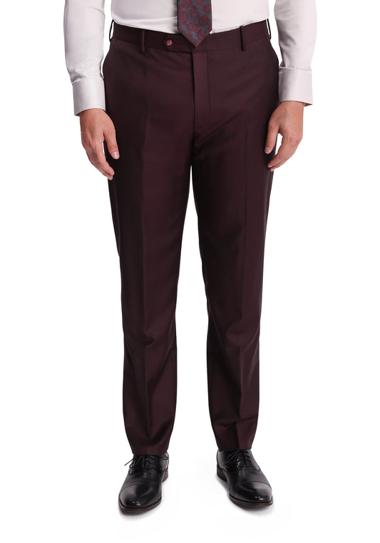 Maroon Sharkskin Dress Pants
