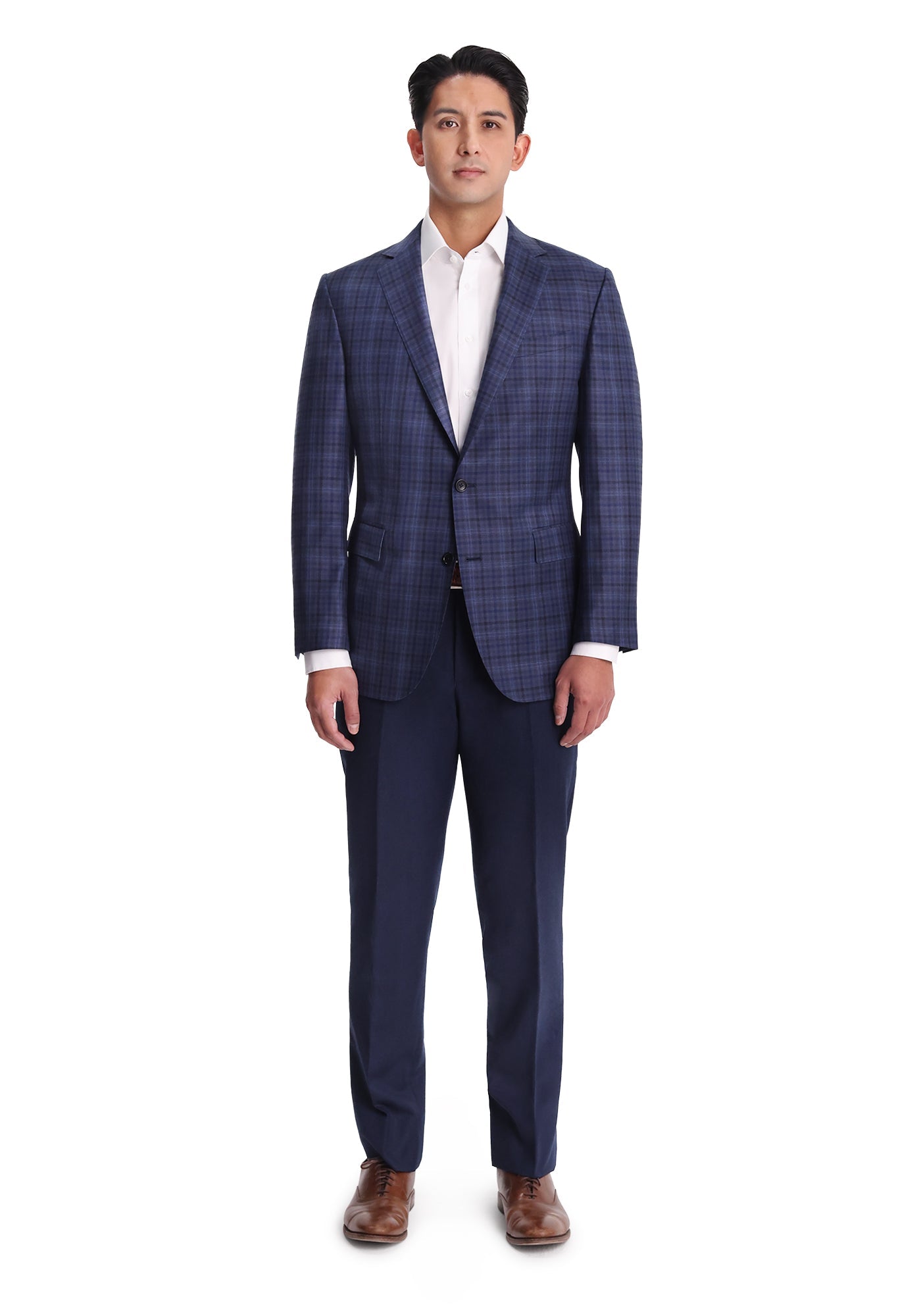 Mixed Blue Plaid Blazer-1