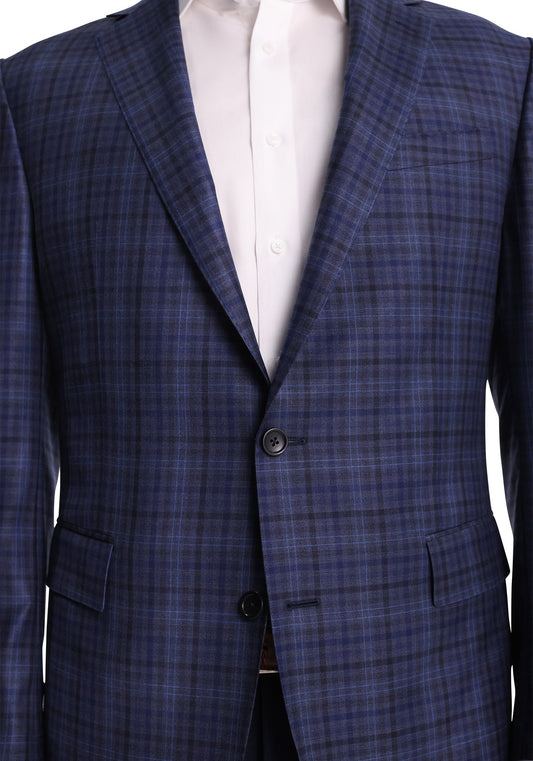 Mixed Blue Plaid Dress Pants-3