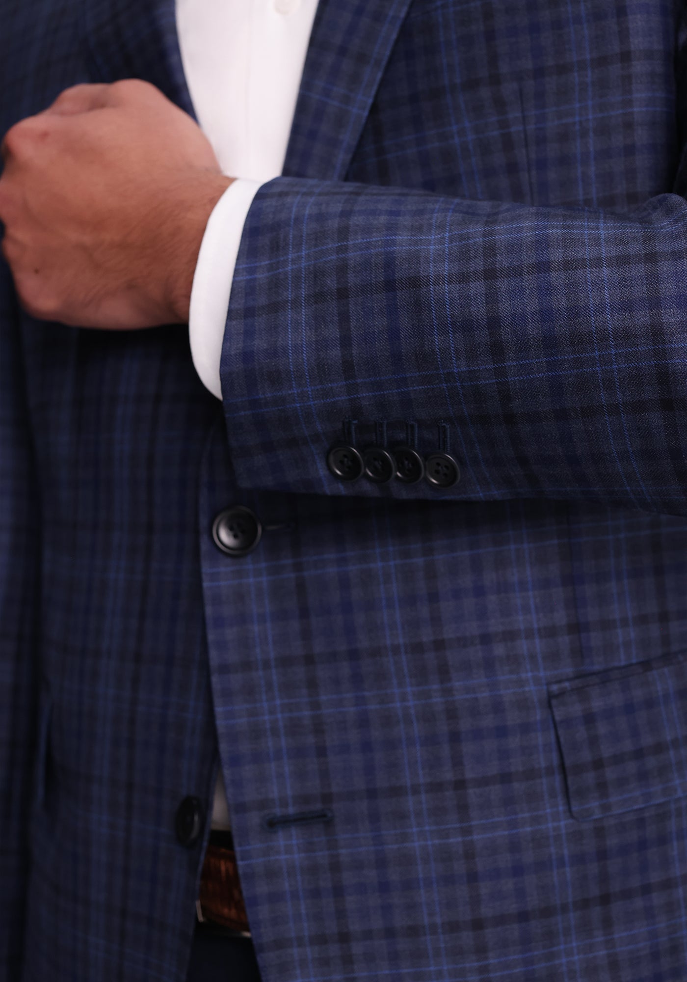 Mixed Blue Plaid Blazer-5