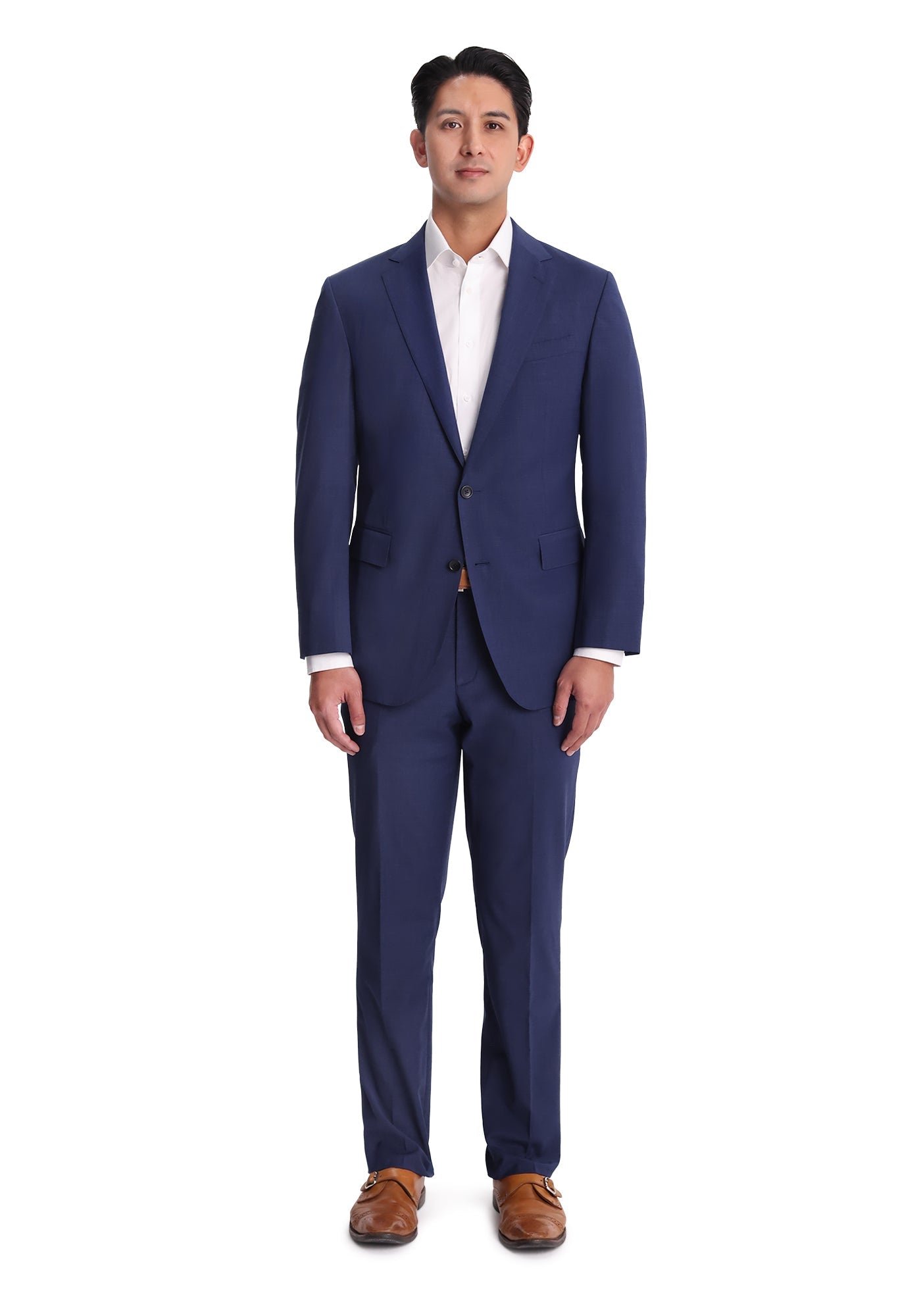 Slate Blue Stretch Fresco Custom Dress Pants – Black Lapel