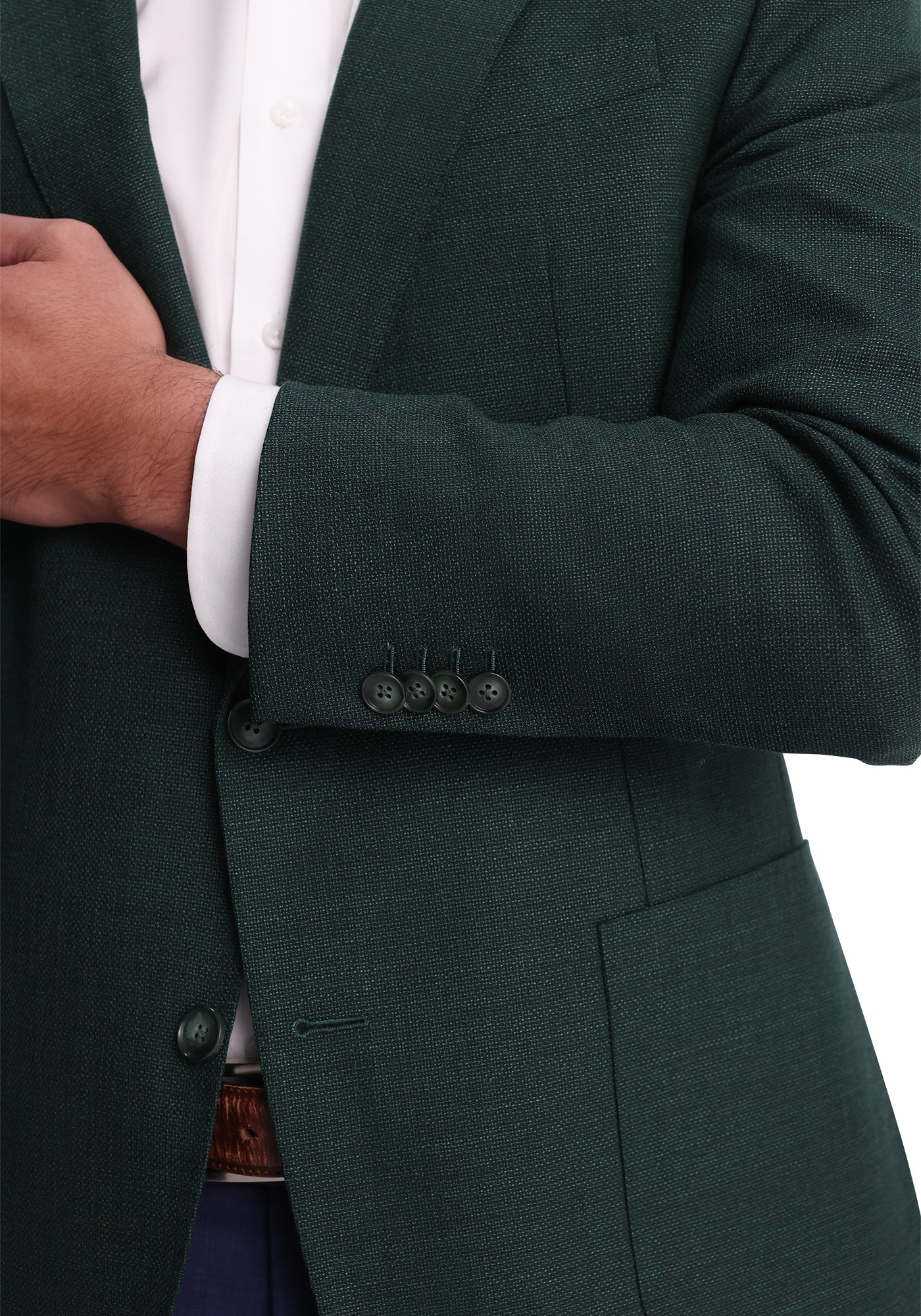 Green Hopsack Blazer-5