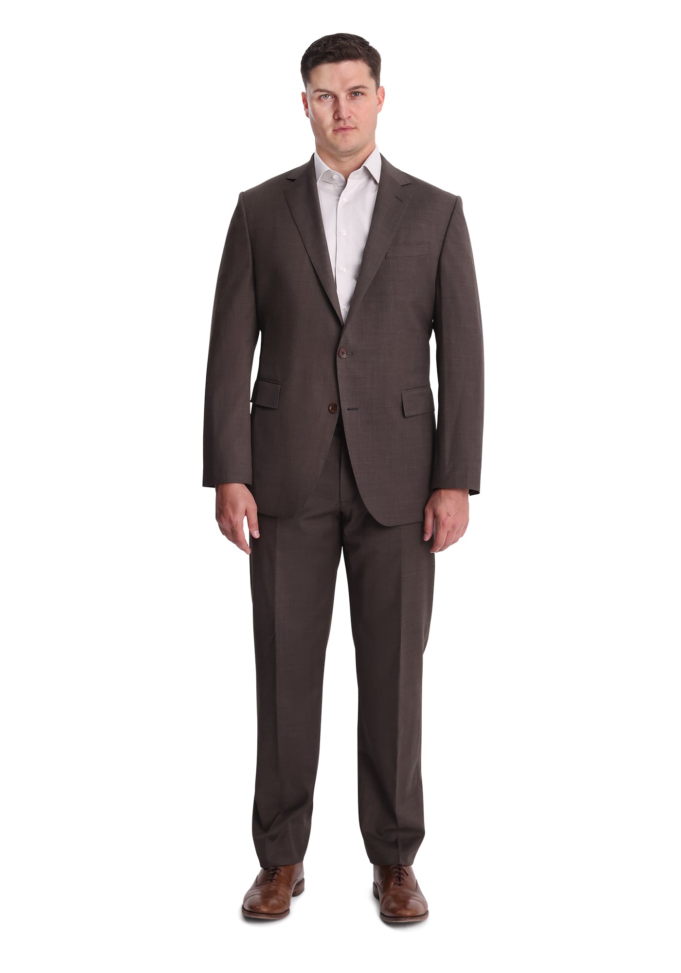 Stretch Brown Sharkskin Suit-1