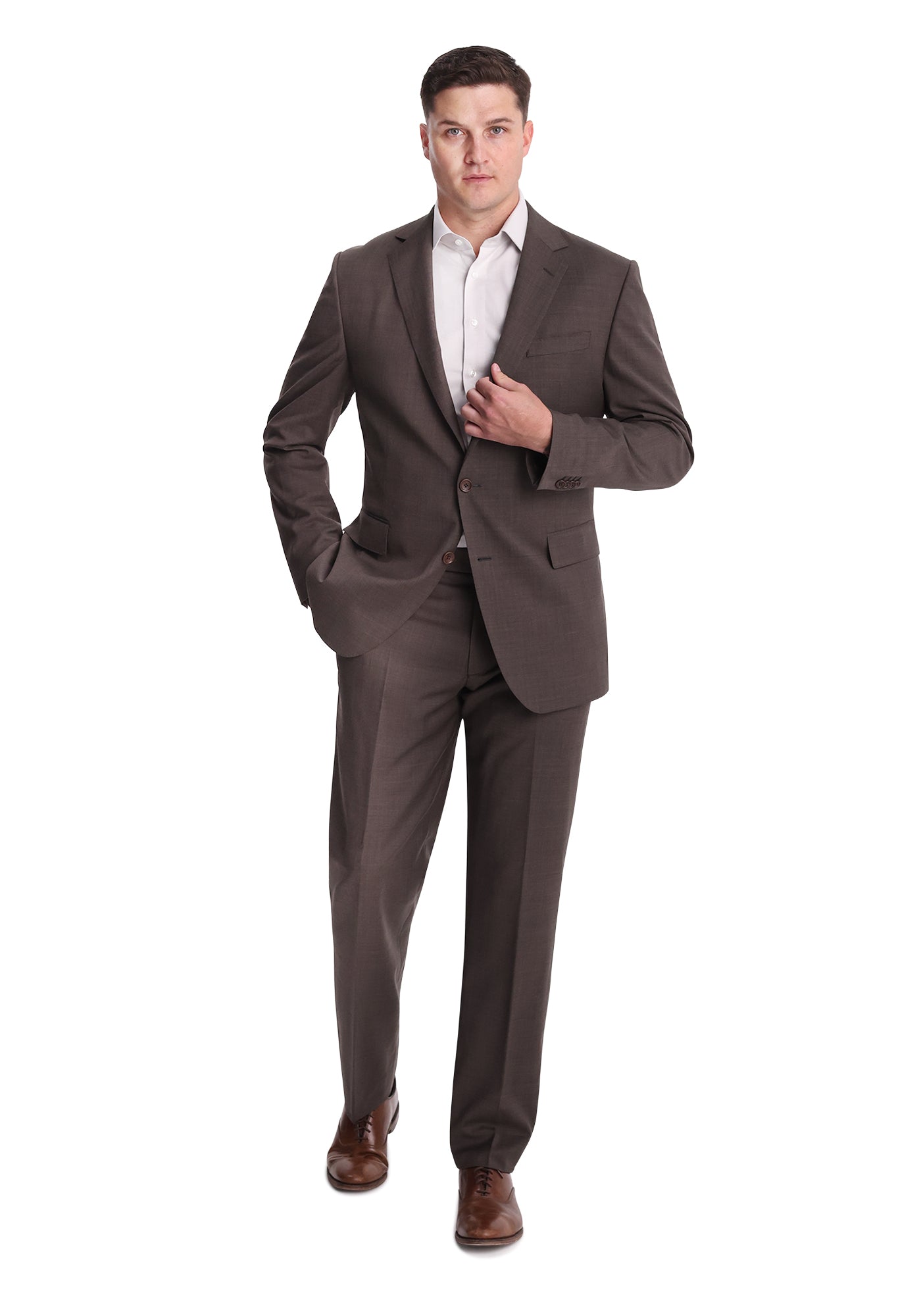 Stretch Brown Sharkskin Custom Dress Pants