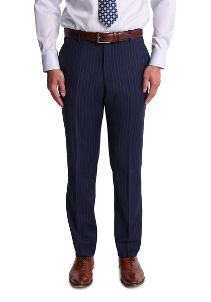 Stretch Navy Chalkstripe Custom Dress Pants – Black Lapel