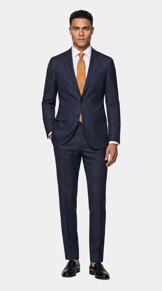 The Saxon Navy Tonal Prince-of-Wales Suit