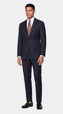 The Saxon Slate Blue Sharkskin Dress Pants
