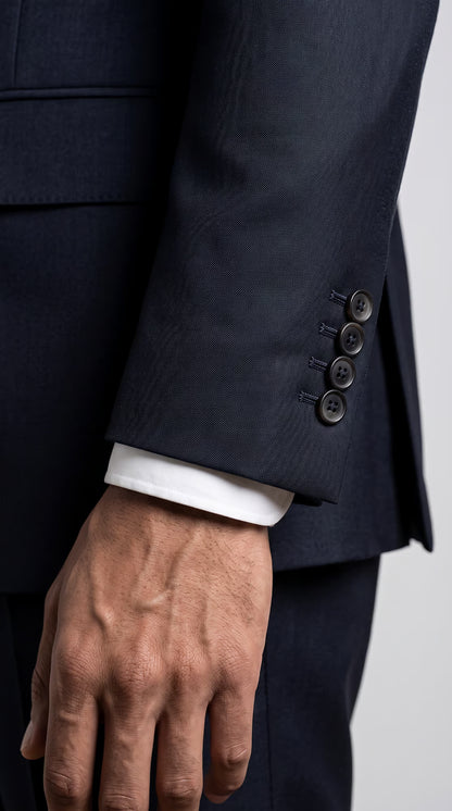 The Saxon Slate Blue High Twist Hopsack Suit
