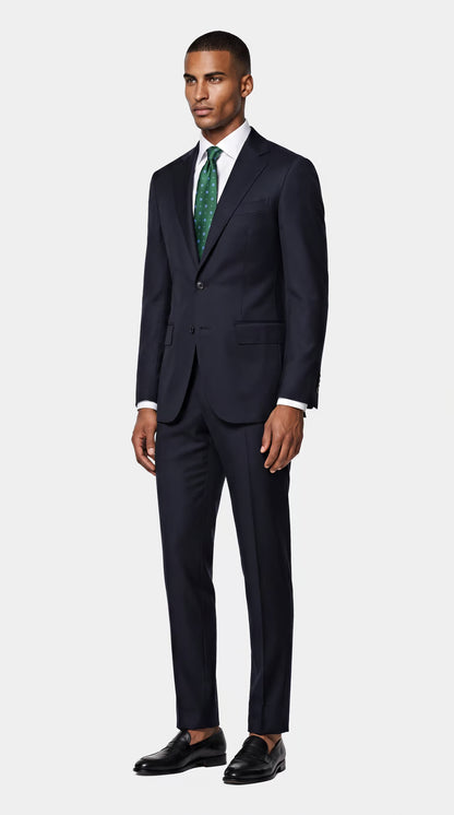 The Saxon Slate Blue High Twist Hopsack Suit
