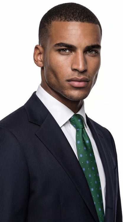 The Saxon Slate Blue High Twist Hopsack Suit