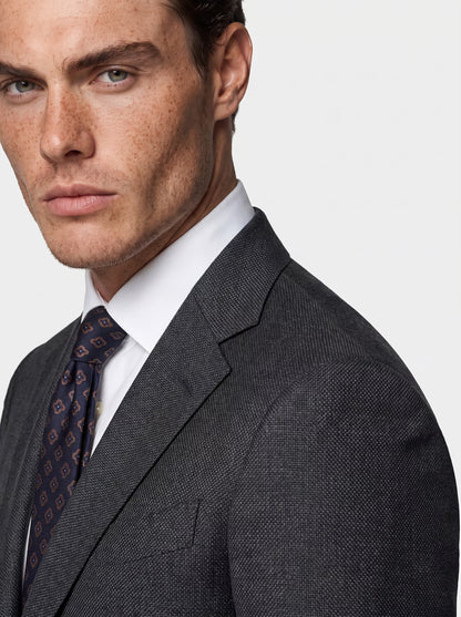 The Saxon Gray Tick Weave Suit