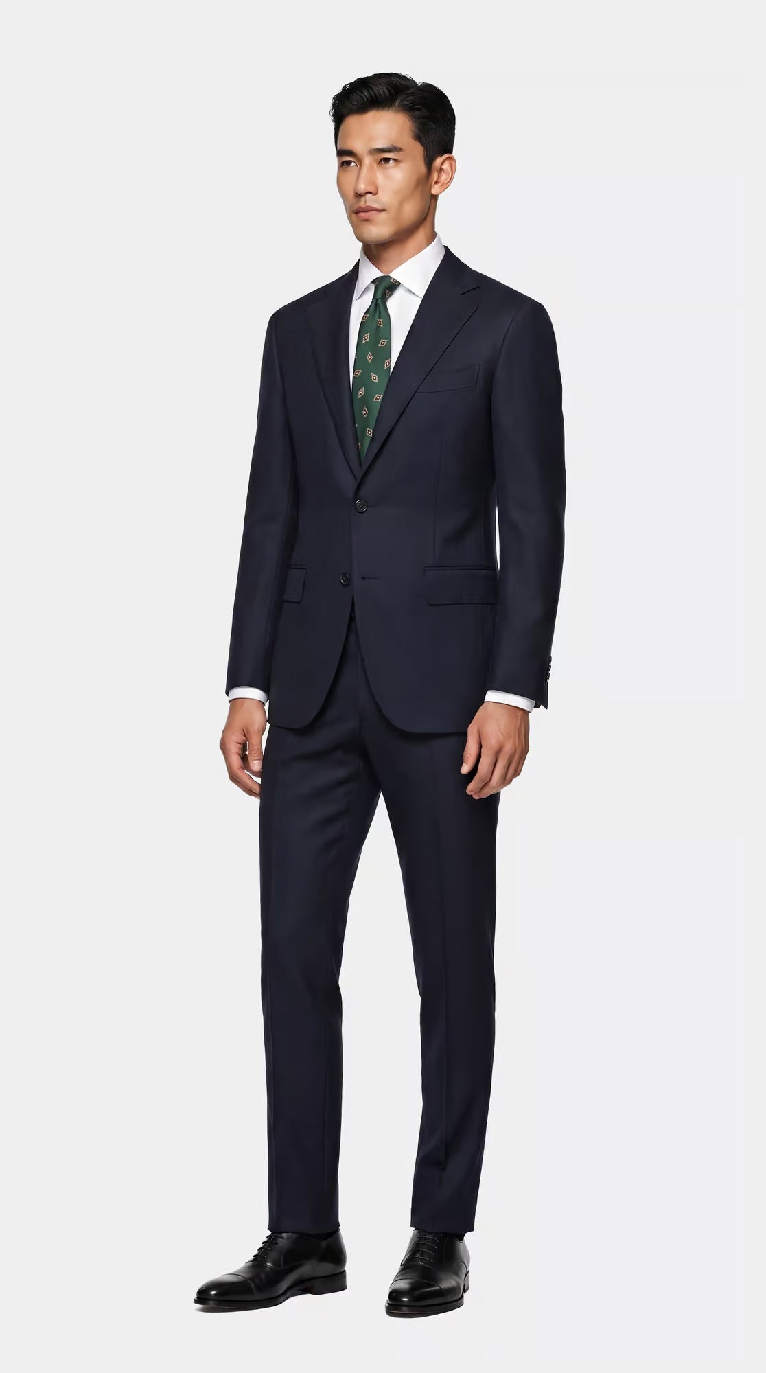The Saxon Navy Tonal Birdseye Suit