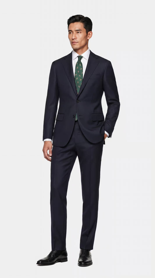 The Saxon Navy Tonal Birdseye Suit