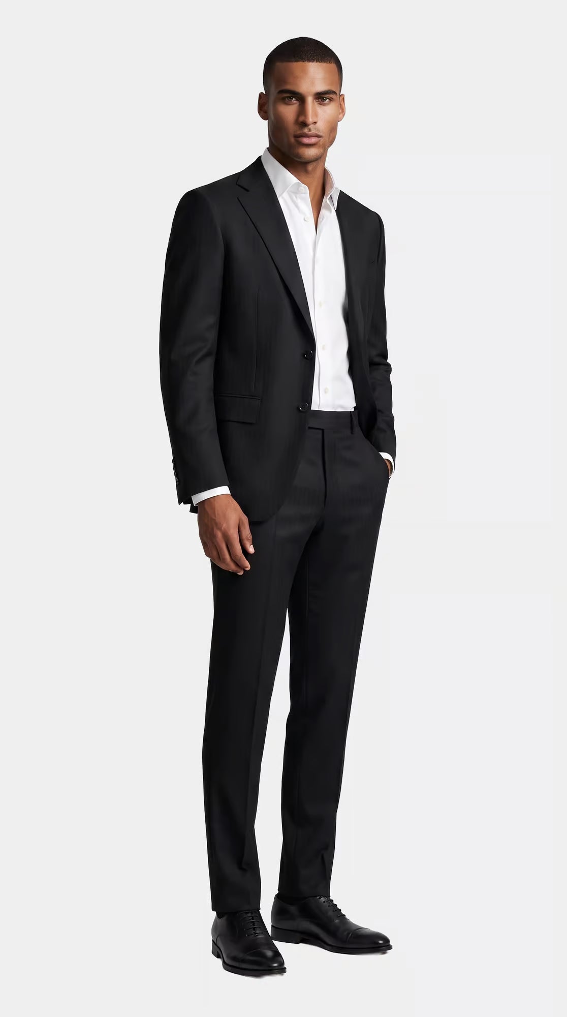 The Saxon Navy Herringbone Suit