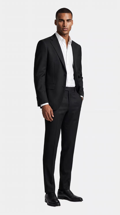 The Saxon Navy Herringbone Suit