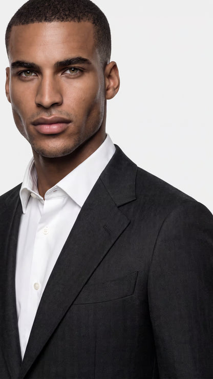 The Saxon Navy Herringbone Suit