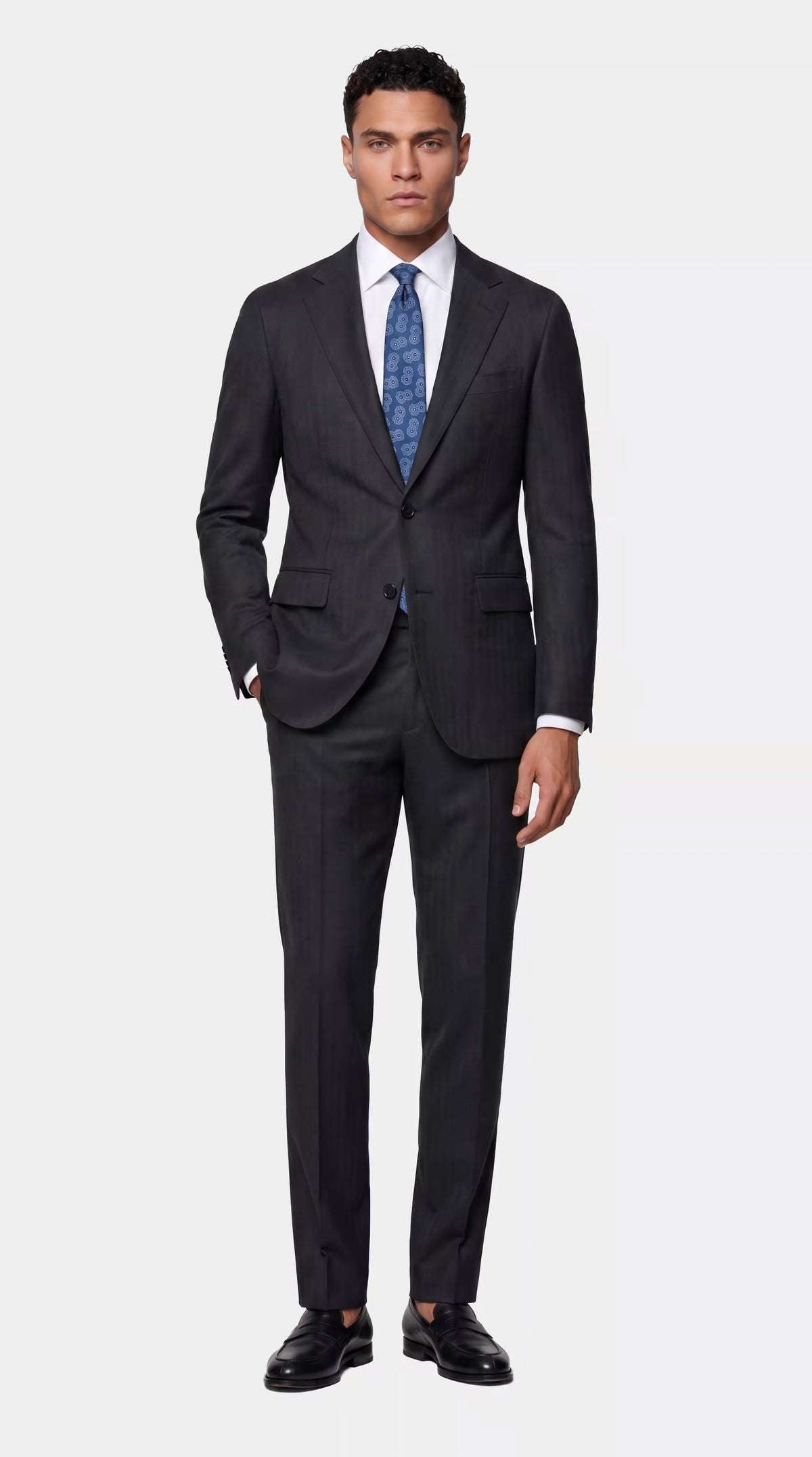 The Reserve Gray Herringbone Suit