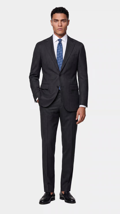 The Reserve Gray Herringbone Suit