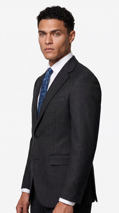 The Reserve Gray Herringbone Suit