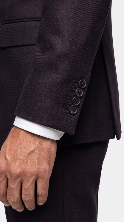 The Reserve Robust Twill Purple Flannel Suit