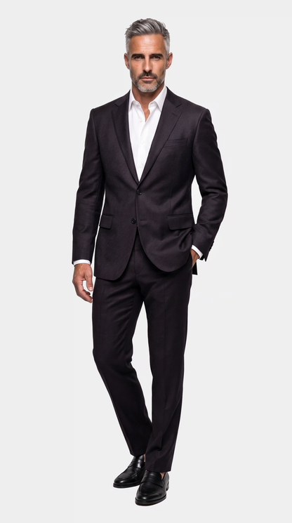 The Reserve Robust Twill Purple Flannel Suit