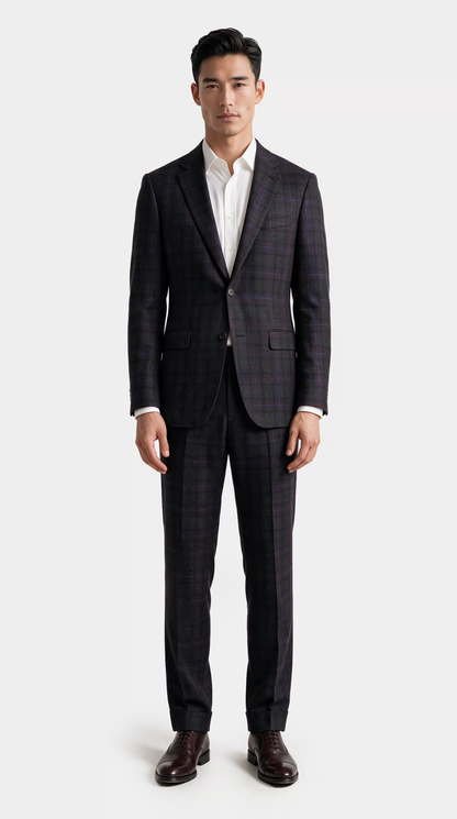 The Reserve Maroon and Brown Flannel Blazer