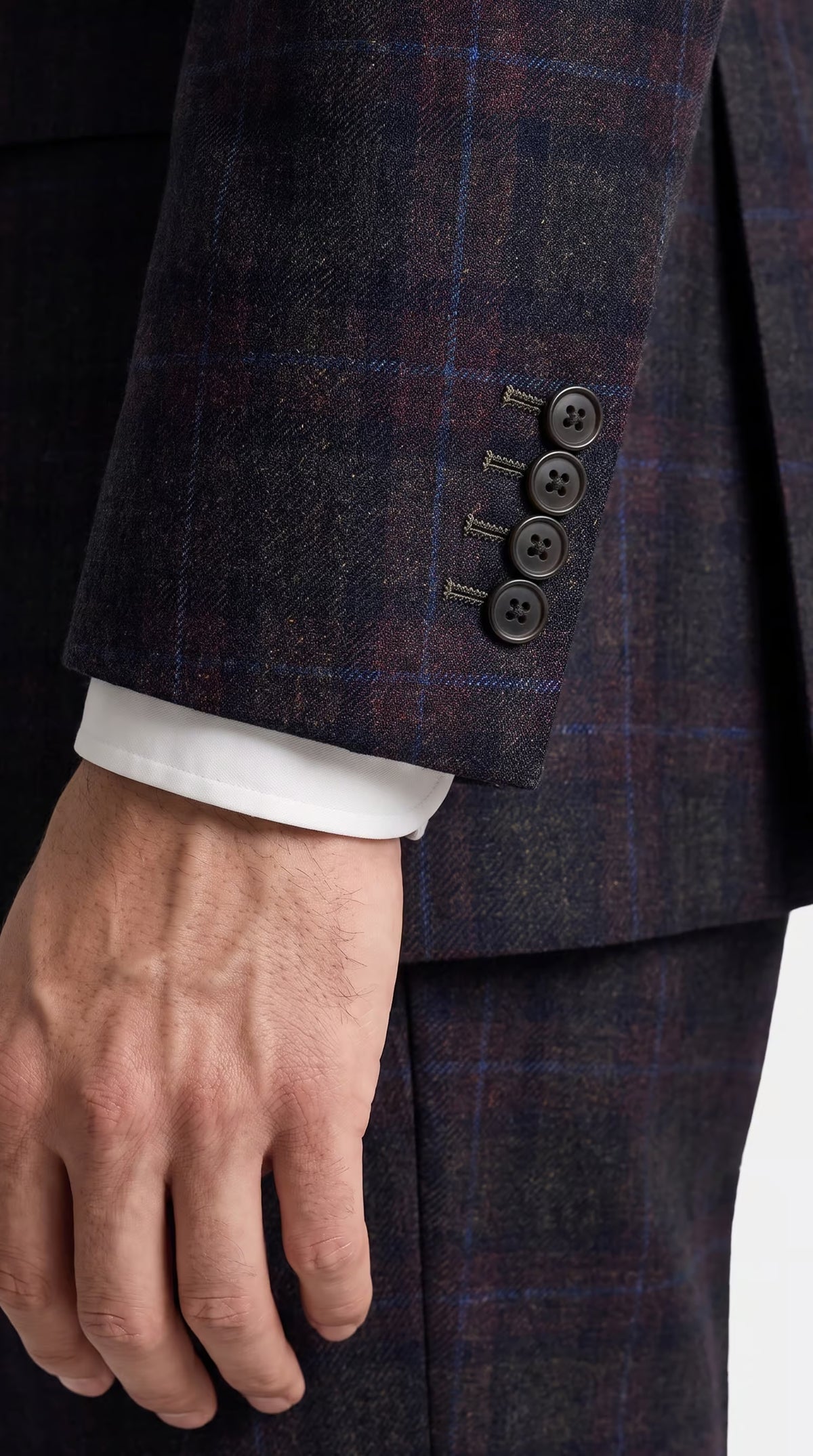 The Reserve Maroon and Brown Flannel Blazer