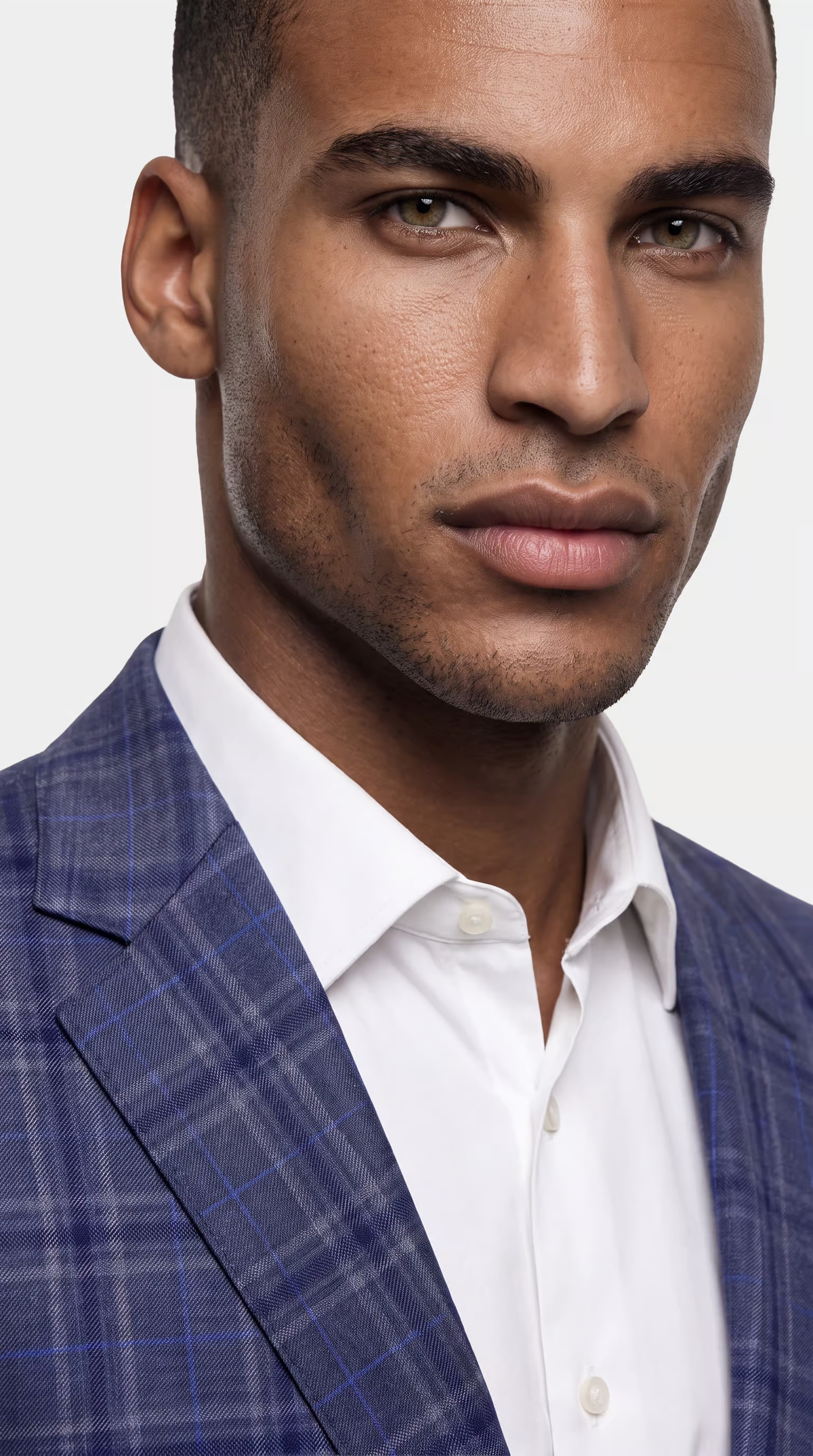 The Reserve Gray and Blue Windowpane Suit