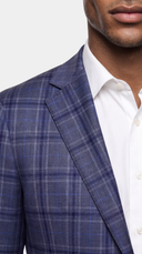 The Reserve Gray and Blue Windowpane Suit