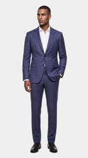 The Reserve Gray and Blue Windowpane Blazer