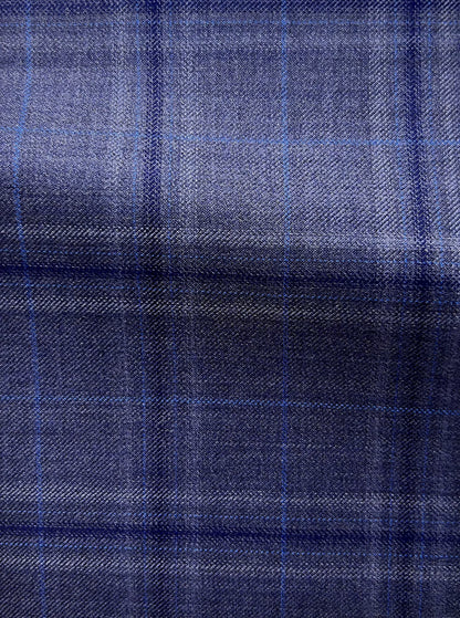 The Reserve Gray and Blue Windowpane Suit