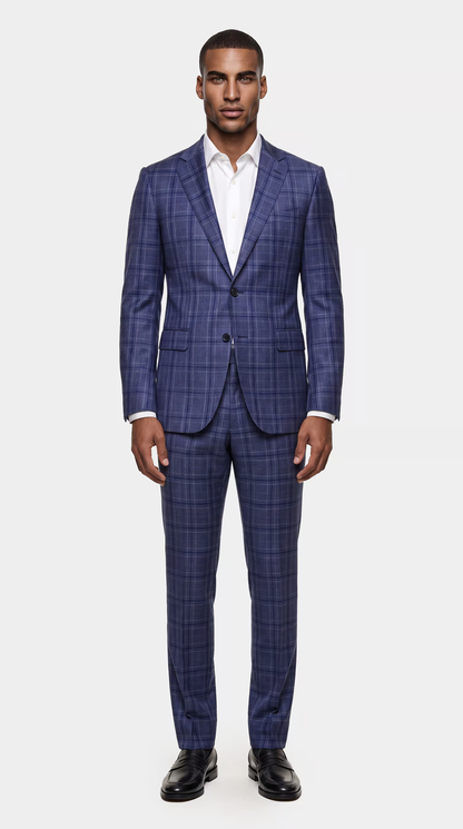 The Reserve Light Blue Prince of Wales Suit