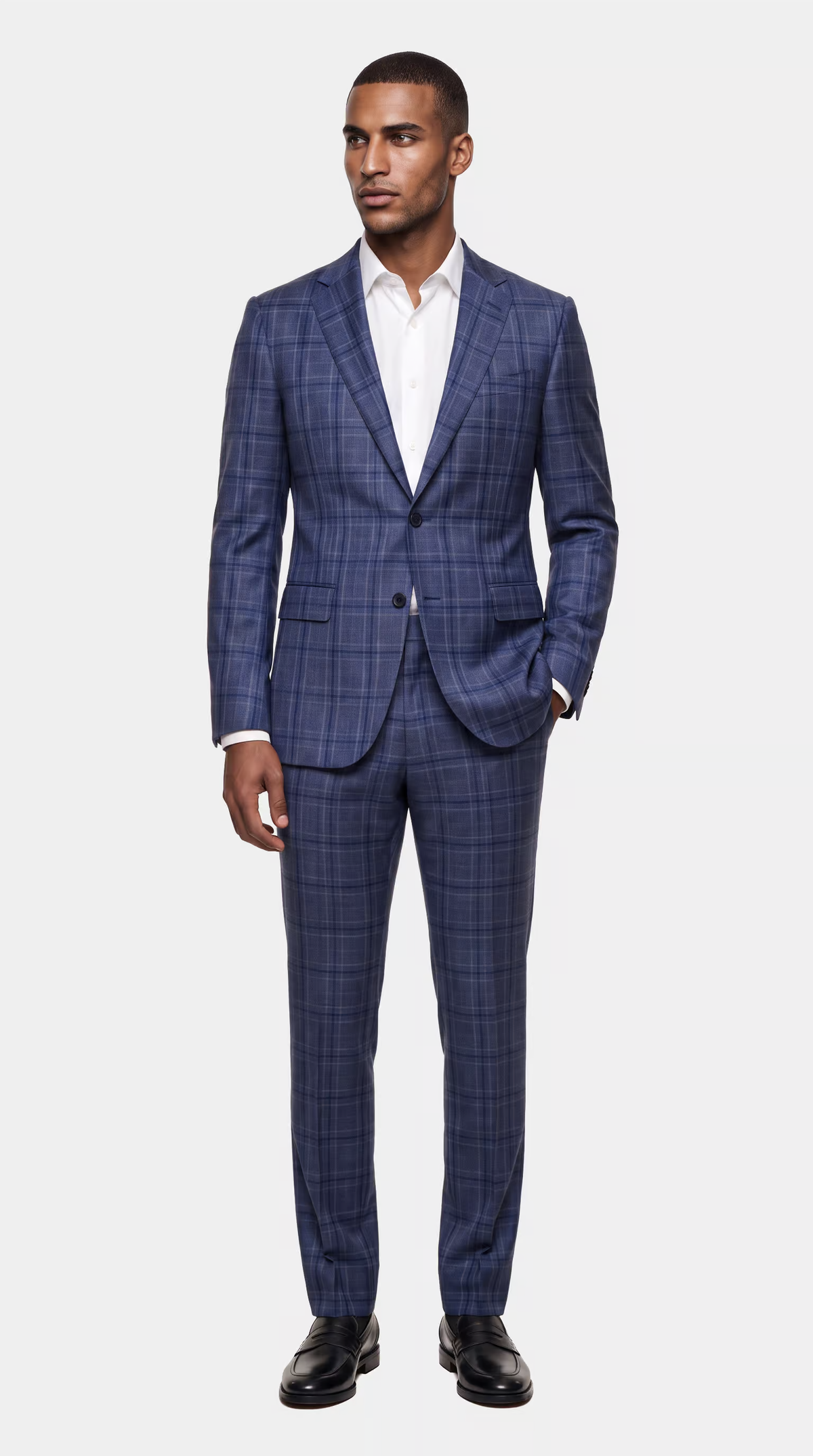 The Reserve Light Blue Prince of Wales Suit