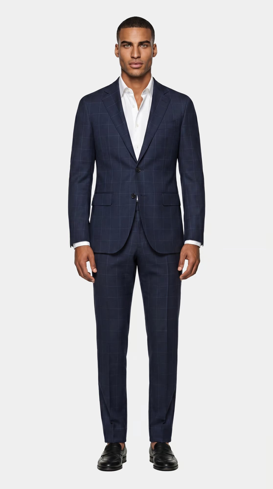 The Foundation Blue on Blue Windowpane Blazer