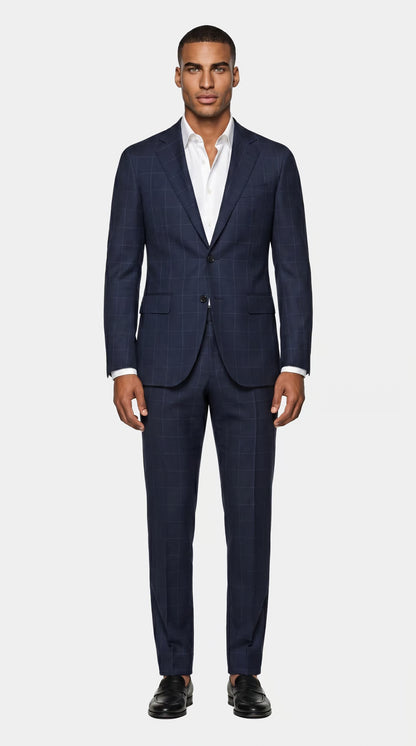 The Foundation Blue on Blue Windowpane Blazer