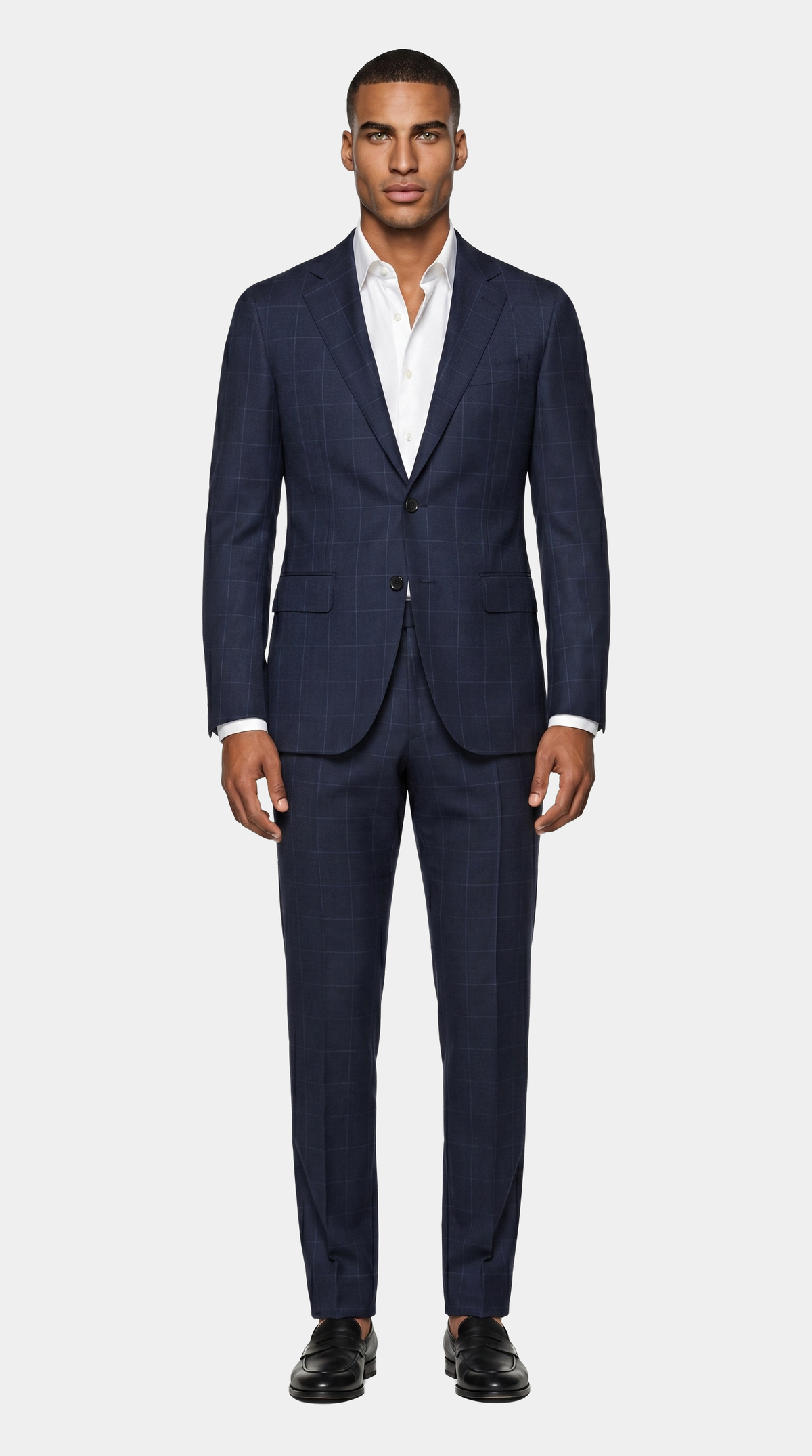 The Foundation Blue on Blue Windowpane Suit
