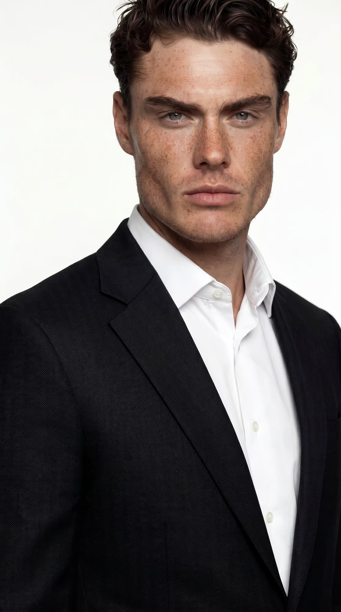 The Foundation Black Herringbone Suit
