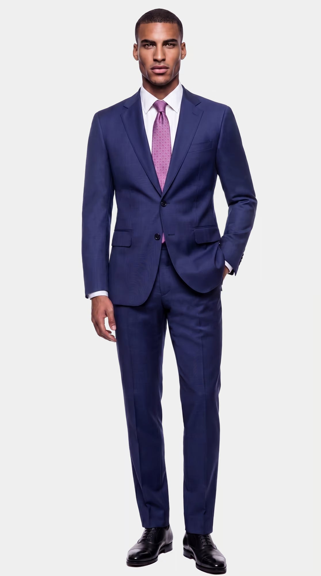 The Foundation Blue Tick Weave Suit