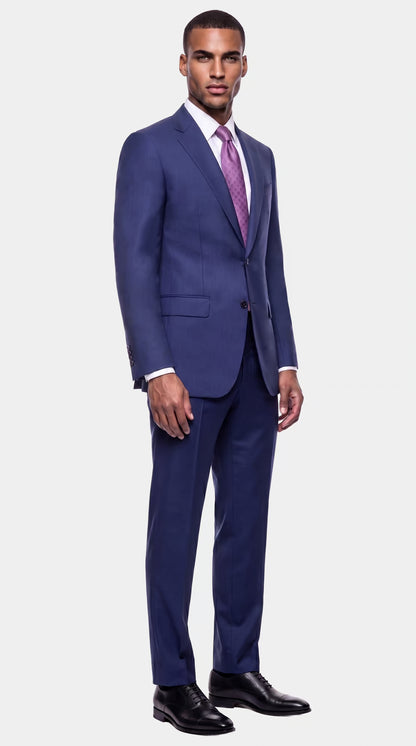 The Foundation Blue Tick Weave Suit