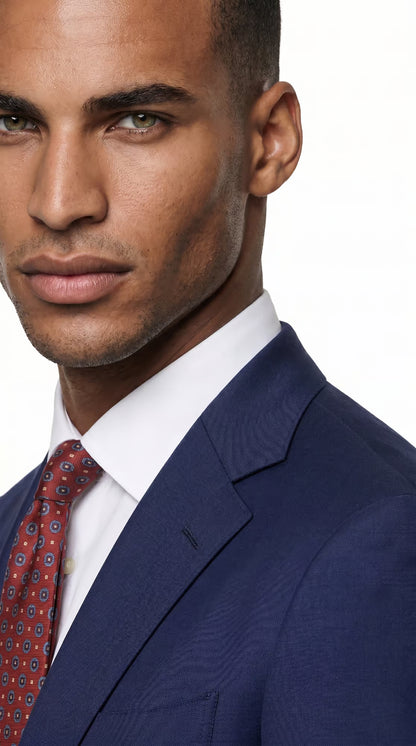 The Foundation Blue Tick Weave Suit