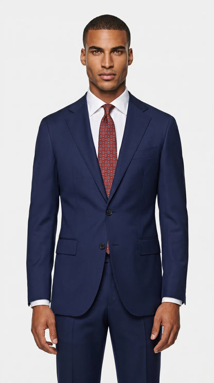 The Foundation Blue Tick Weave Suit
