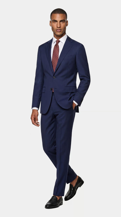 The Foundation Blue Tick Weave Suit