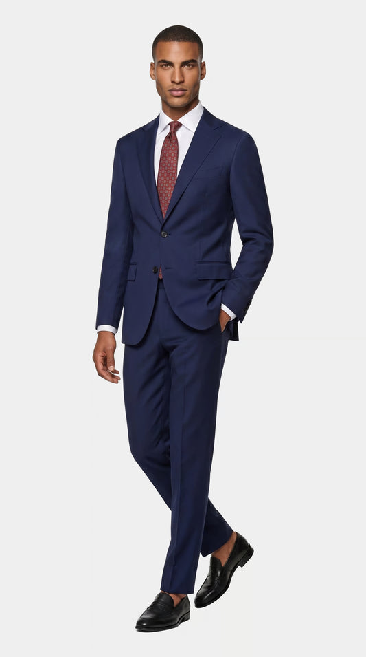 The Foundation Blue Tick Weave Suit