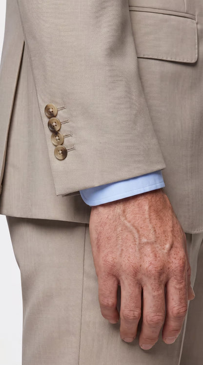 The Versa Cream Sharkskin Suit