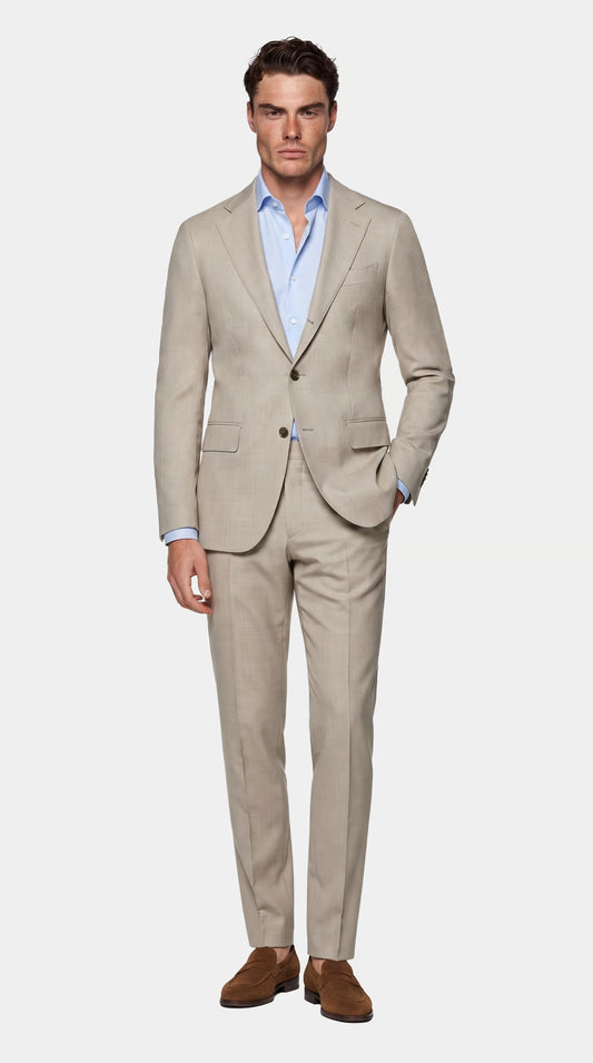 The Versa Cream Sharkskin Suit