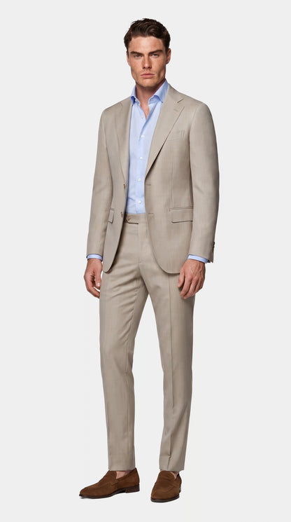 The Versa Cream Sharkskin Suit