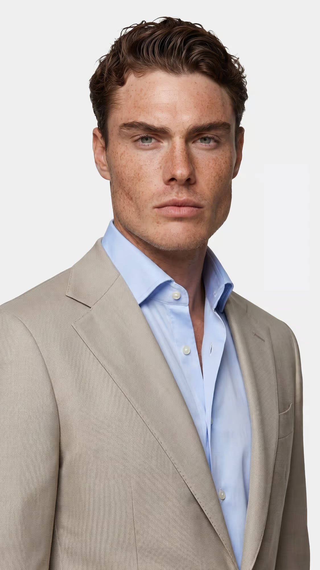 The Versa Cream Sharkskin Suit